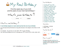 Tablet Screenshot of myrealbirthday.com